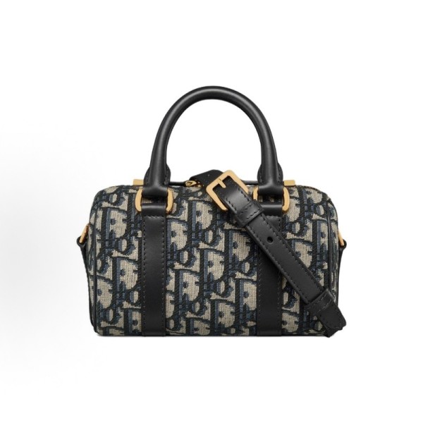 DIOR Groove 16 nano Detachable and adjustable shoulder strap zipper Oblique monogram single-shoulder crossbody handbag Mini Women\'s blue and black